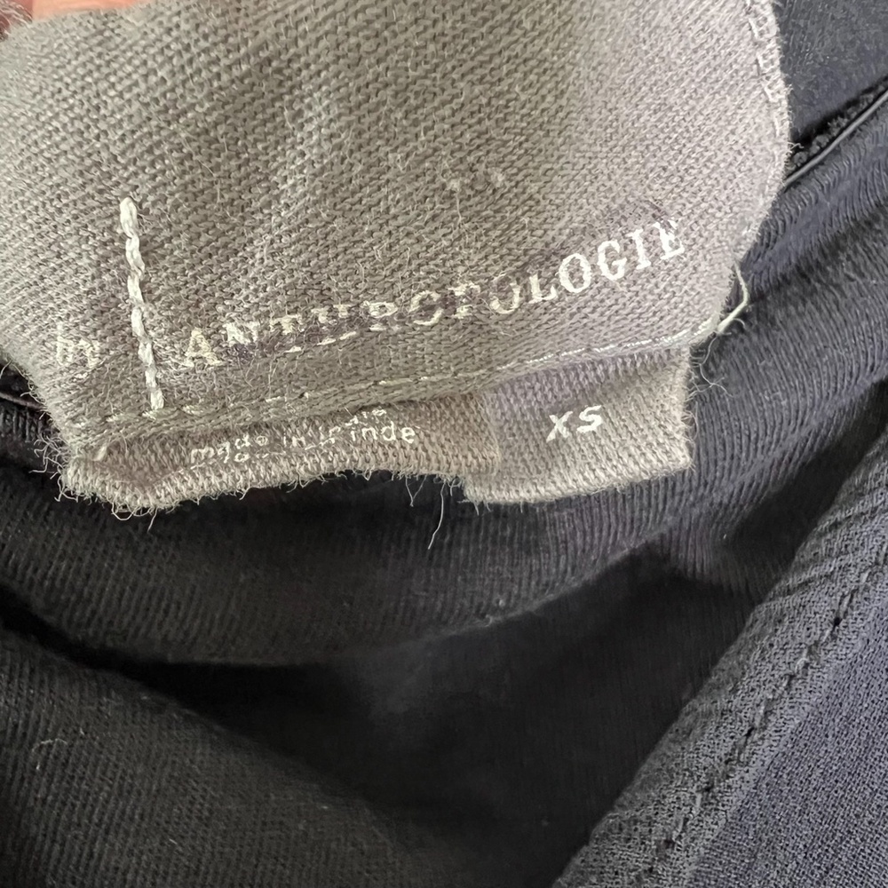 Anthropologie Blouse Cropped Top Sheer Balloon Sleeve Black OB1542695 - Picture 3 of 7